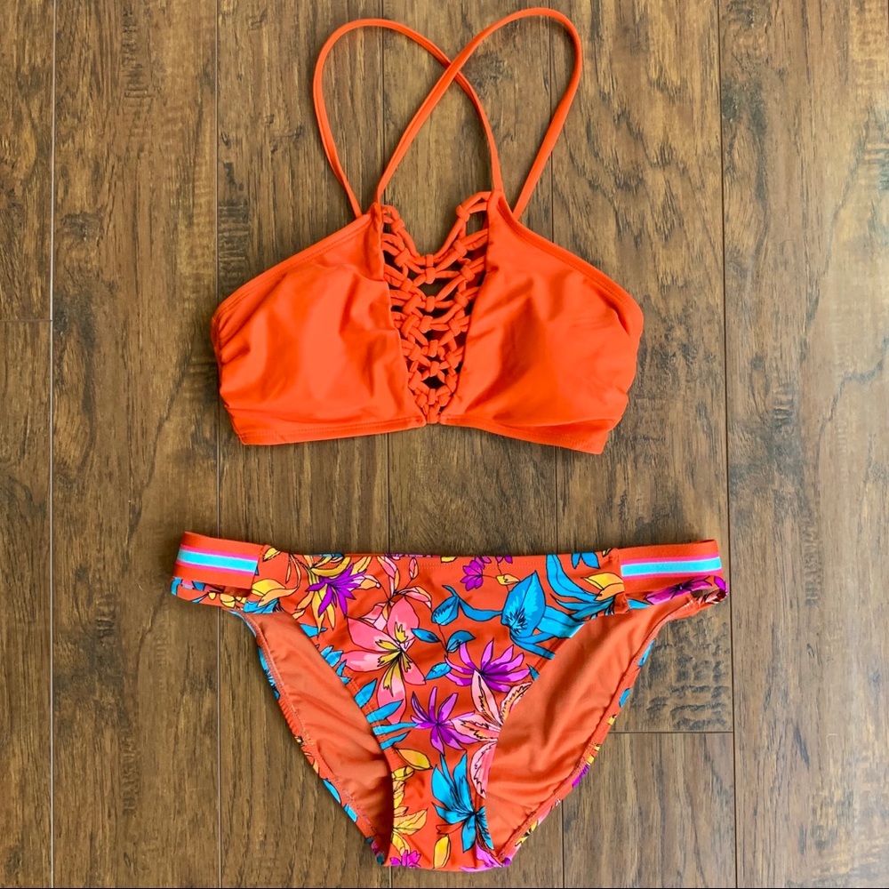 NWOT - Xhilaration Floral Two Piece Bathing Suit